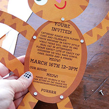 cat themed party invitation - mypapercrane.com
