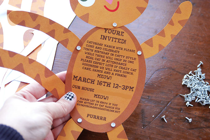 cat themed party invitations