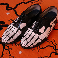 craft a pair of halloween skeleton shoes